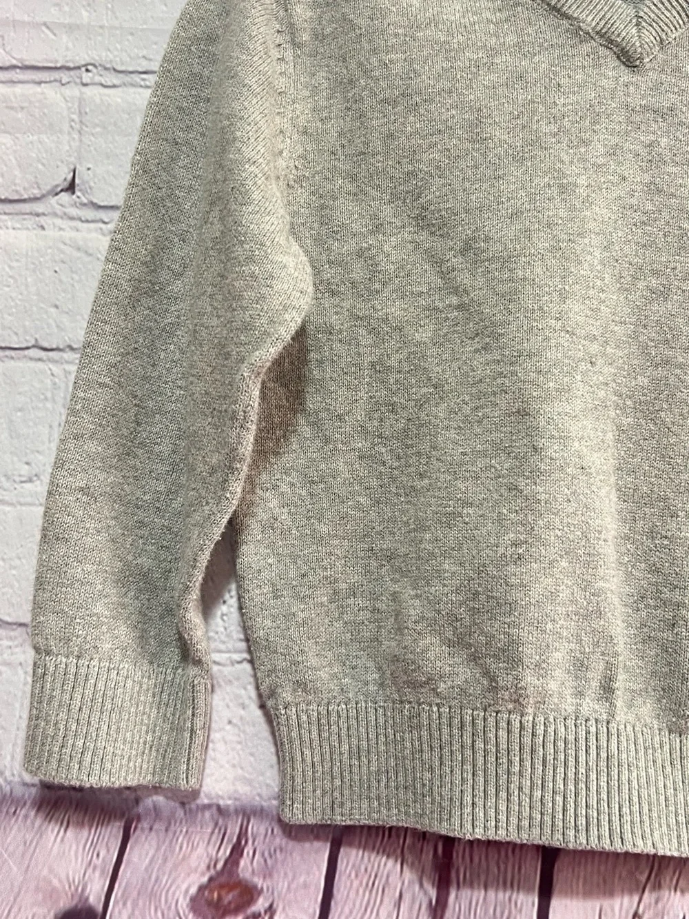 The Children's Place Light Gray V-Neck Sweater